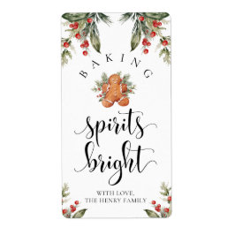 Baking Spirits Bright Christmas Gift Label Sticker