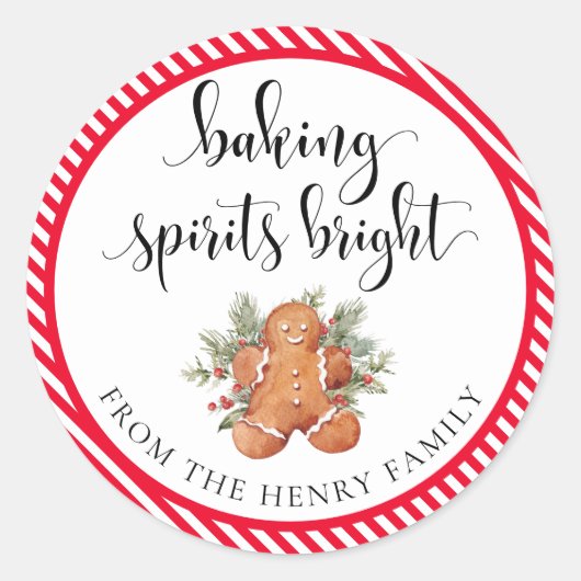 Baking Spirits Bright Christmas Gift Label Sticker (Voorkant)