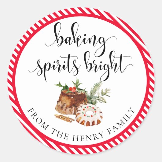 Baking Spirits Bright Christmas Gift Label Sticker (Voorkant)