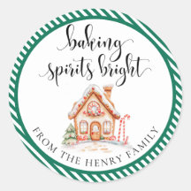Baking Spirits Bright Christmas Gift Label Sticker