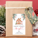 Baking Spirits Bright Christmas Gift Label Sticker<br><div class="desc">Deze baking spirits felle kerstcadeau label stickers zijn de perfecte aanvulling op uw zelfgemaakte vakantie geschenken. De labels kunnen worden gepersonaliseerd met jouw naam. Scripttekst kan niet worden bewerkt. Alle andere tekst is bewerkbaar en kan worden aangepast aan uw behoeften. Voor meer geavanceerde aanpassing van dit ontwerp, selecteert u gewoon...</div>
