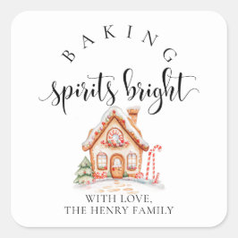 Baking Spirits Bright Christmas Gift Label Sticker