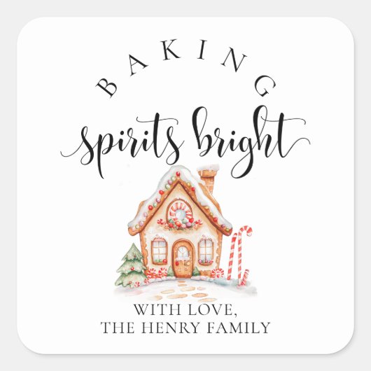 Baking Spirits Bright Christmas Gift Label Sticker (Voorkant)