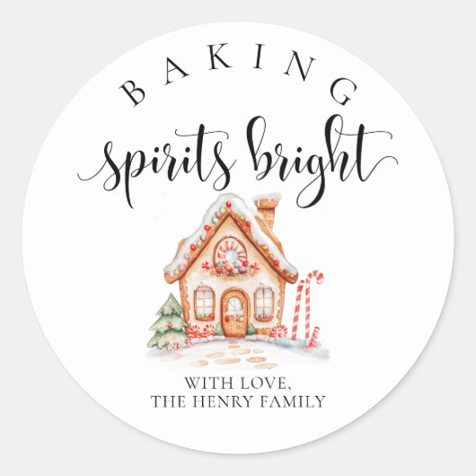 Baking Spirits Bright Christmas Gift Label Sticker (Voorkant)