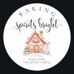 Baking Spirits Bright Christmas Gift Label Sticker<br><div class="desc">Deze bakkersgeest felle kerstcadeau-stickers zijn de perfecte aanvulling op uw zelfgemaakte kerstcadeaus. De stickers kunnen gepersonaliseerd worden met jouw naam. Scripttekst kan niet worden bewerkt. Alle andere tekst is bewerkbaar en kan worden aangepast aan uw behoeften. Voor meer geavanceerde aanpassing van dit ontwerp, selecteert u gewoon de knop "Aanpassen" hierboven....</div>