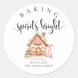 Baking Spirits Bright Christmas Gift Label Sticker