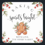 Baking Spirits Bright Christmas Gift Label Sticker<br><div class="desc">Deze bakkersgeest felle kerstcadeau-stickers zijn de perfecte aanvulling op uw zelfgemaakte kerstcadeaus. De stickers kunnen gepersonaliseerd worden met jouw naam. Scripttekst kan niet worden bewerkt. Alle andere tekst is bewerkbaar en kan worden aangepast aan uw behoeften. Voor meer geavanceerde aanpassing van dit ontwerp, selecteert u gewoon de knop "Aanpassen" hierboven....</div>