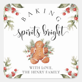 Baking Spirits Bright Christmas Gift Label Sticker