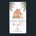 Baking Spirits Bright Christmas Gift Label Sticker<br><div class="desc">Deze baking spirits felle kerstcadeau label stickers zijn de perfecte aanvulling op uw zelfgemaakte vakantie geschenken. De labels kunnen worden gepersonaliseerd met jouw naam. Scripttekst kan niet worden bewerkt. Alle andere tekst is bewerkbaar en kan worden aangepast aan uw behoeften. Voor meer geavanceerde aanpassing van dit ontwerp, selecteert u gewoon...</div>