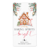 Baking Spirits Bright Christmas Gift Label Sticker (Voorkant)