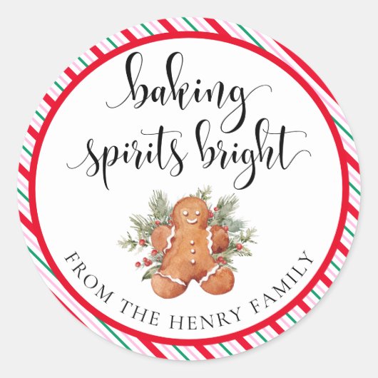 Baking Spirits Bright Christmas Gift Label Sticker (Voorkant)
