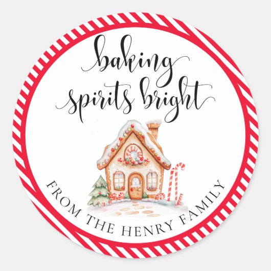 Baking Spirits Bright Christmas Gift Label Sticker (Voorkant)