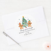 Baking Spirits Bright | Christmas Holiday Classic Ronde Sticker (Envelop)