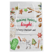 Baking Spirits Bright Christmas Holiday Party Medium Cadeauzakje (Voorkant)