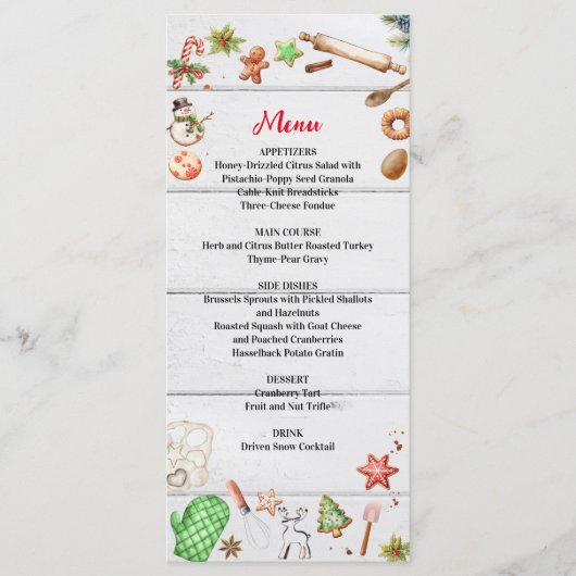 Baking Spirits Bright Christmas Holiday Party Menu (Voorkant)