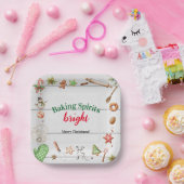 Baking Spirits Bright Christmas Holiday Party Papieren Bordje (Feest)