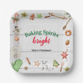 Baking Spirits Bright Christmas Holiday Party Papieren Bordje (Voorkant)