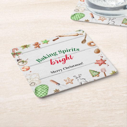 Baking Spirits Bright Christmas Kartonnen Onderzetters (Schuin)