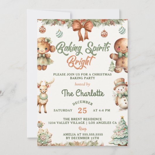 Baking Spirits Bright Christmas Party Kaart (Voorkant)