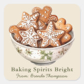 Baking Spirits Bright Christmas Treats Vakantie Vierkante Sticker (Voorkant)
