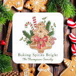 Baking Spirits Bright Christmas Tree Cookie Vierkante Sticker<br><div class="desc">Een grillige en feestelijke "Baking Spirits Bright" kerstboom cookie vakantie sticker. Transformeer uw vakantieseizoen in een magisch wonderland met dit betoverende Kerst sticker label. Perfect voor het toevoegen van die extra touch of festivity aan uw geschenken van zelfgemaakte lekkernijen en lekkernijen. Deze sticker is ontworpen om uw vakantiemomenten echt onvergetelijk...</div>