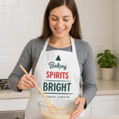 Baking Spirits Bright Christmas Tree Custom Name Schort