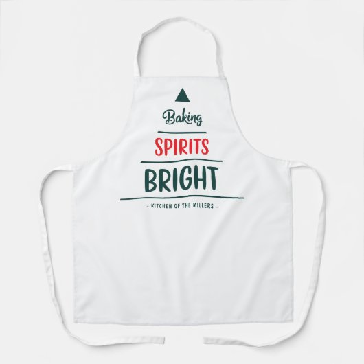 Baking Spirits Bright Christmas Tree Custom Name Schort (Voorkant)