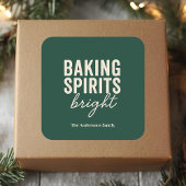 “Baking Spirits Bright Christmas Vierkante Sticker