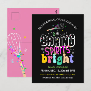Baking Spirits Bright Cookie Exchange Party Briefkaart