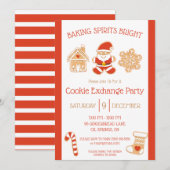 Baking Spirits Bright, Cookie Exchange Party Kaart (Voorkant / Achterkant)