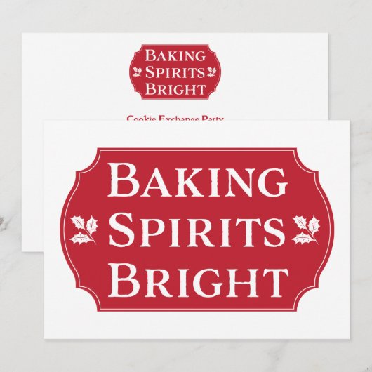 Baking Spirits Bright Cookie Exchange Party Kaart (Voorkant / Achterkant)