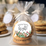 Baking Spirits Bright Cookie Exchange Ronde Sticker<br><div class="desc">Waterverf kunst kerstkoekjes versieren deze Christmas Cookie Exchange sticker. De typografie zegt Baking Spirits Bright! Let op de kleine ster uitsnijdkoekje met de "i" in koekje! Dit is een prachtige keuze voor uw kerstkoekjesruil, koekjesruil of bakfeest. (Opmerking: onderdeel van onze populaire Baking Spirits Bright cookie exchange-ontwerplijn) Zie coördinerende items in...</div>