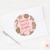 Baking Spirits Bright Cookie Exchange Roze Ronde Sticker (Envelop)