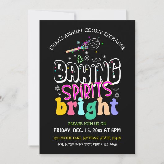Baking Spirits Bright Cookie Exchange Vakantie Kaart (Voorkant)