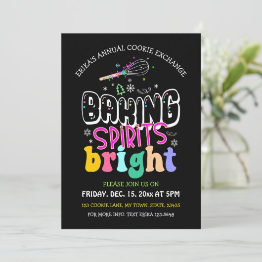 Baking Spirits Bright Cookie Exchange Vakantie Kaart (Staand voorkant)