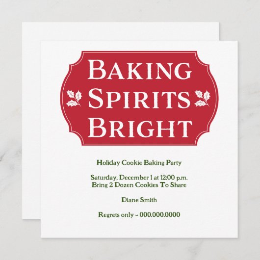 baking spirits bright cookie kaart (Voorkant / Achterkant)