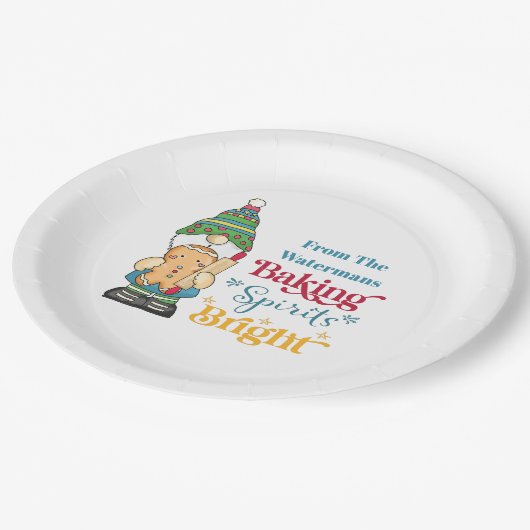 Baking Spirits Bright Cookie kerstfeestdag Papieren Bordje (Gekanteld)