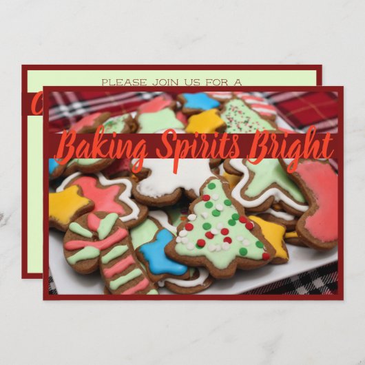 Baking Spirits Bright Cookie Party uitnodigingen (Voorkant / Achterkant)