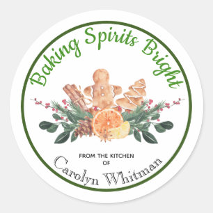 Baking Spirits Bright Food Gift "from Kitchen of" Ronde Sticker