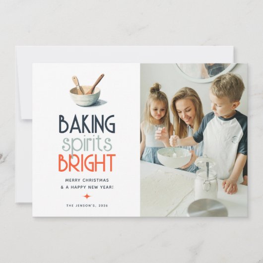 Baking Spirits Bright Foto Kerstkaart (Voorkant)