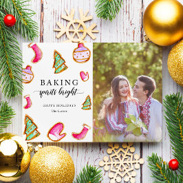 Baking Spirits Bright Foto Kerstvakantie Feestdagenkaart