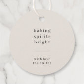 Baking Spirits Bright | Fun Kinder Photo Neutral Bedankjes Labels (Achterkant)