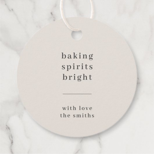 Baking Spirits Bright | Fun Kinder Photo Neutral Bedankjes Labels (Achterkant)