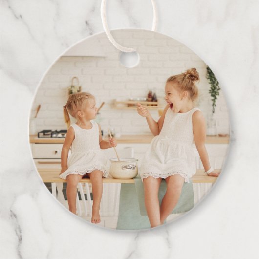 Baking Spirits Bright | Fun Kinder Photo Neutral Bedankjes Labels (Voorkant)