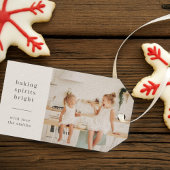 Baking Spirits Bright | Fun Kinder Photo Neutral Cadeaulabel