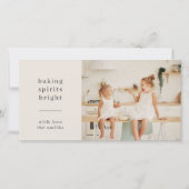 Baking Spirits Bright | Fun Kinder Photo Neutral Feestdagenkaart (Voorkant)