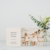 Baking Spirits Bright | Fun Kinder Photo Neutral Feestdagenkaart (Staand voorkant)