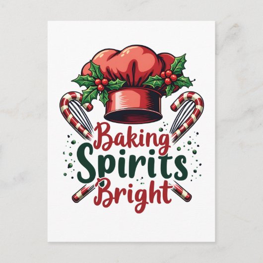 Baking Spirits Bright Funny Baking Chef Baker Aankondigingskaart (Voorkant)