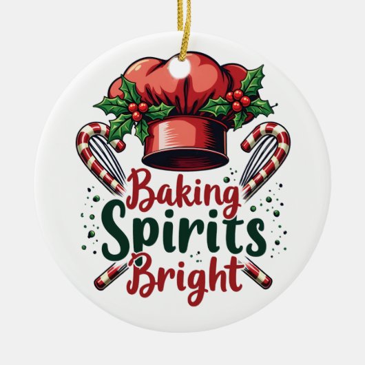 Baking Spirits Bright Funny Baking Chef Baker Keramisch Ornament (Voorkant)