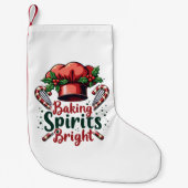 Baking Spirits Bright Funny Baking Chef Baker Kleine Kerstsok (Voorkant)